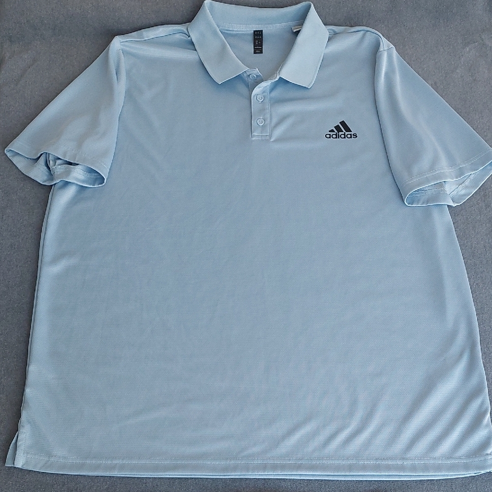 Adidas Men's Light Blue Short Sleeve Performance Golf Polo Shirt XXL